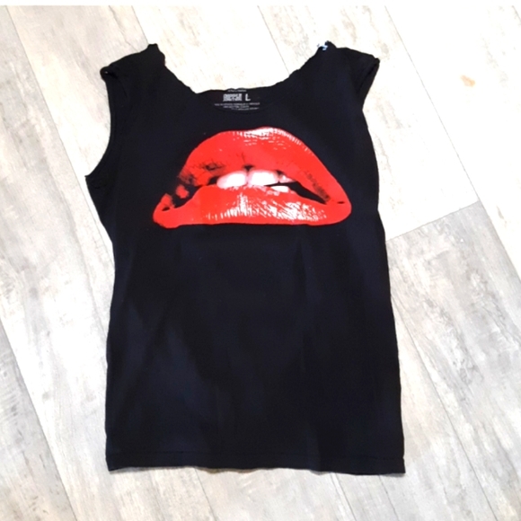Womens Cut up Rocky Horror Picture Tee sleeveless L RIPPLE JUNCTION - Picture 1 of 6